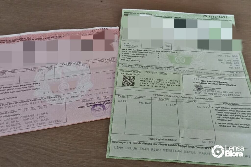 Nasib pilu dialami puluhan warga Kelurahan Wulung, Kecamatan Randublatung, Kabupaten Blora. Pasalnya, mereka yang rutin membayar Pajak Bumi dan Bangunan (PBB) setiap tahunnya malah tercatat menunggak. Bahkan, beberapa mengalami tunggakan yang signifikan hingga jutaan rupiah.
